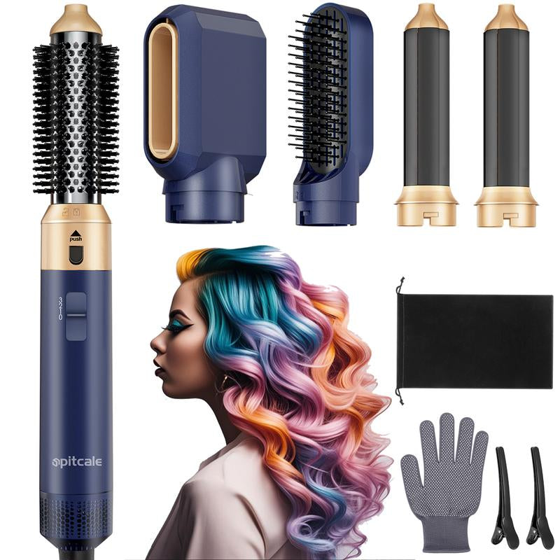 5-in-1 Ionic Blow Dryer Brush Set - Versatile Hot Air Straightener, Curler & Volumizer for All Hair Types