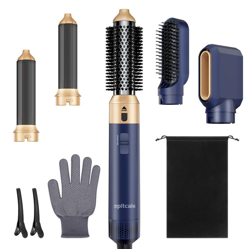 5-in-1 Ionic Blow Dryer Brush Set - Versatile Hot Air Straightener, Curler & Volumizer for All Hair Types