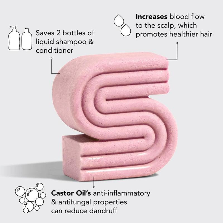Kitsch Castor Oil Shampoo Bar - Nourish & Hydrate Your Hair Naturally with Vegan Solid Shampoo, Paraben-Free, 3.2oz, Made in the USA
