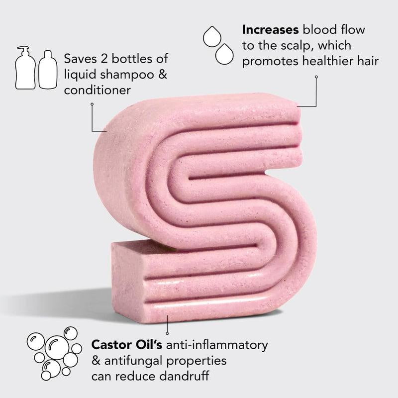 Kitsch Castor Oil Shampoo Bar - Nourish & Hydrate Your Hair Naturally with Vegan Solid Shampoo, Paraben-Free, 3.2oz, Made in the USA
