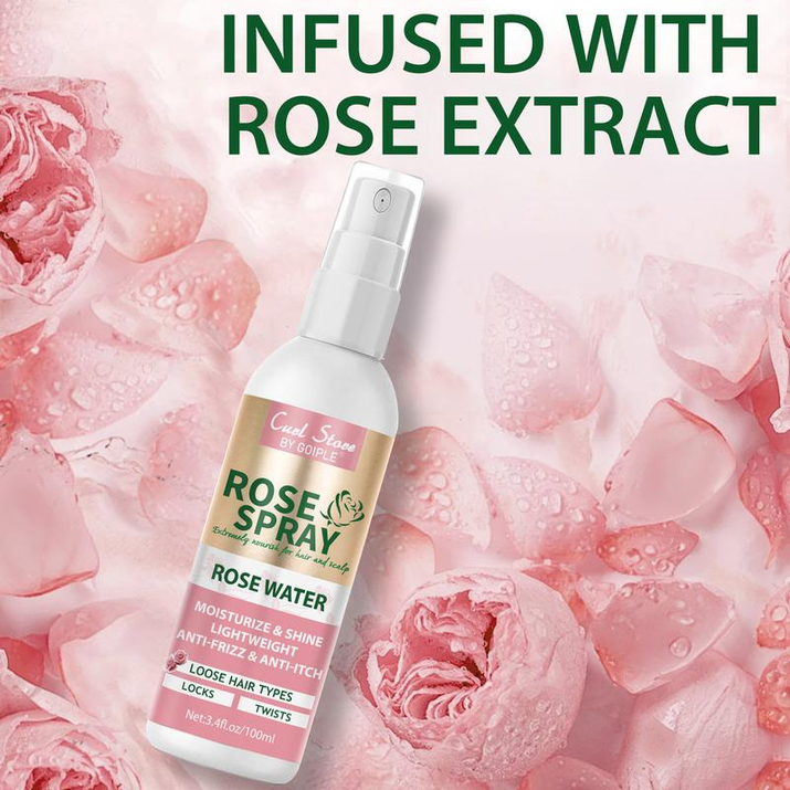 Ultimate Hair Care Duo: Rosewater Spray & Keratin Serum for Frizz-Free Curls + Curl Defining Brush