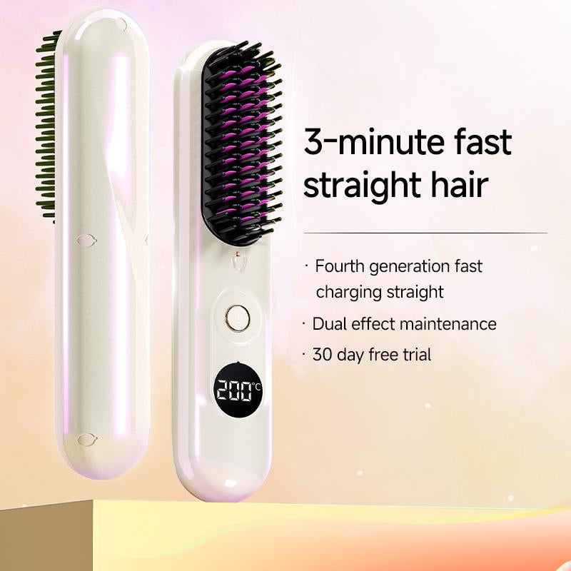Transform Your Hair in 10 Seconds: Ultimate Anti-Frizz Straightening Brush with Negative Ion Technology