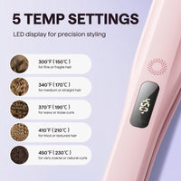 Wavytalk Nano-Titanium Steam Sesh Hair Straightener Brush - Achieve Frizz-Free, Shiny Hair with Detachable Comb & 1.38'' Wide Plate