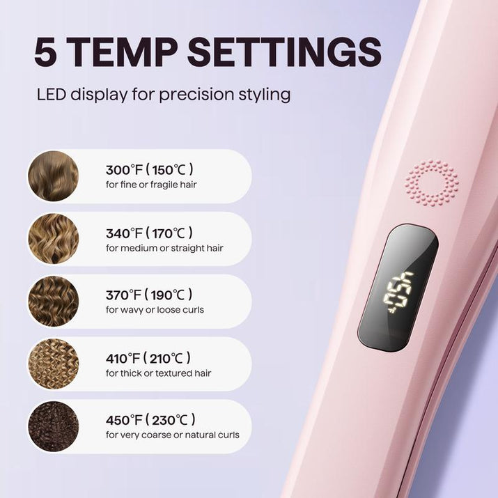 Wavytalk Nano-Titanium Steam Sesh Hair Straightener Brush - Achieve Frizz-Free, Shiny Hair with Detachable Comb & 1.38'' Wide Plate