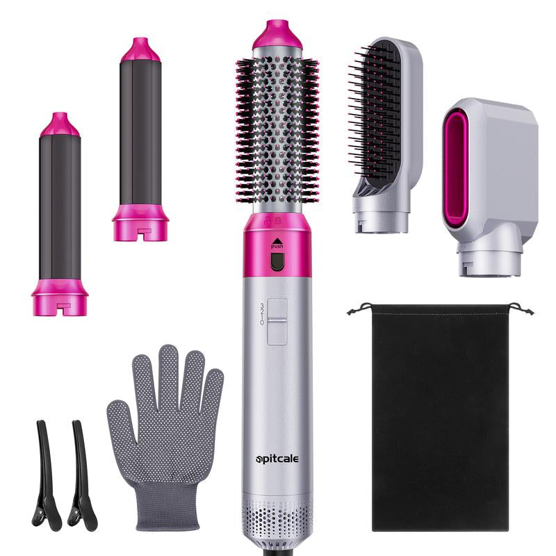 5-in-1 Ionic Blow Dryer Brush Set - Versatile Hot Air Straightener, Curler & Volumizer for All Hair Types