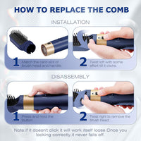 5-in-1 Ionic Blow Dryer Brush Set - Versatile Hot Air Straightener, Curler & Volumizer for All Hair Types