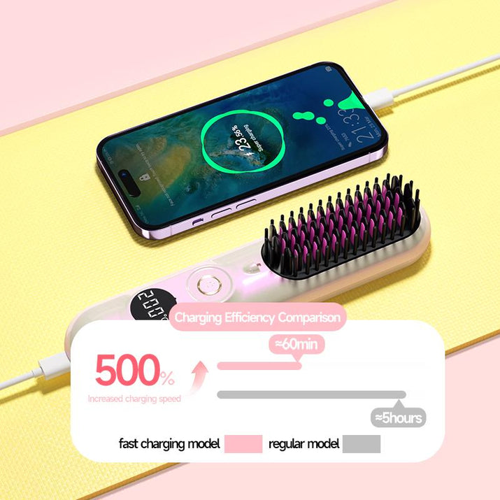 Transform Your Hair in 10 Seconds: Ultimate Anti-Frizz Straightening Brush with Negative Ion Technology