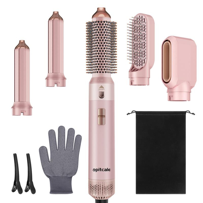 5-in-1 Ionic Blow Dryer Brush Set - Versatile Hot Air Straightener, Curler & Volumizer for All Hair Types
