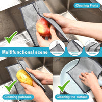 Multipurpose Non-Scratch Wire Dishcloths - Set of 10, Double-Layered, Reusable, Washable & Durable Cleaning Cloths for Wet and Dry Use on Sinks, Pans, and Dishes