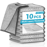 Multipurpose Non-Scratch Wire Dishcloths - Set of 10, Double-Layered, Reusable, Washable & Durable Cleaning Cloths for Wet and Dry Use on Sinks, Pans, and Dishes