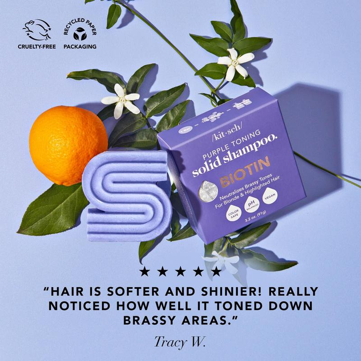Revitalize Your Hair with Our Biotin-Infused Vibrant Purple Toning Shampoo Bar for Stunning, Brass-Free Locks