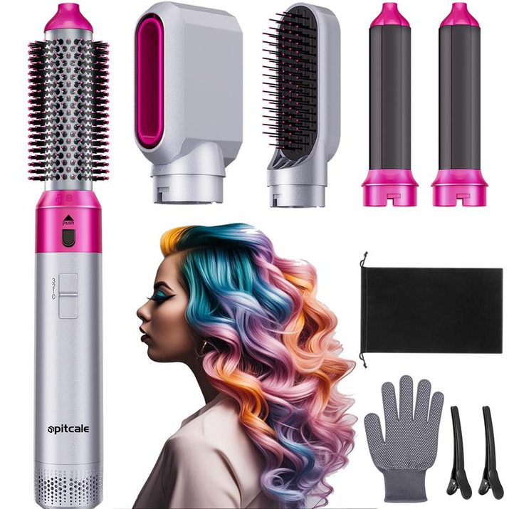 5-in-1 Ionic Blow Dryer Brush Set - Versatile Hot Air Straightener, Curler & Volumizer for All Hair Types