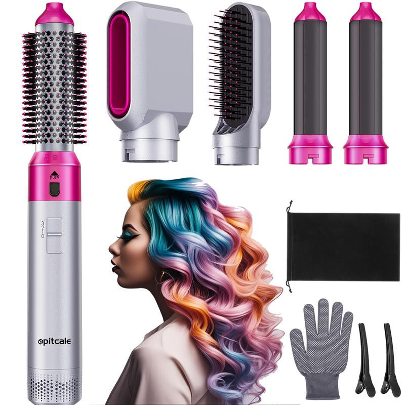 5-in-1 Ionic Blow Dryer Brush Set - Versatile Hot Air Straightener, Curler & Volumizer for All Hair Types