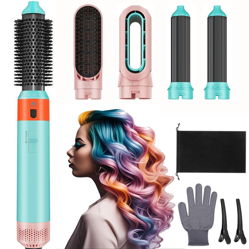 5-in-1 Ionic Blow Dryer Brush Set - Versatile Hot Air Straightener, Curler & Volumizer for All Hair Types