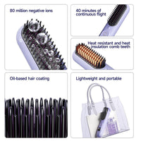 Transform Your Hair in 10 Seconds: Ultimate Anti-Frizz Straightening Brush with Negative Ion Technology